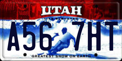 UT license plate A567HT