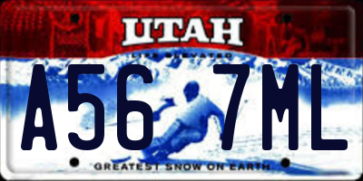 UT license plate A567ML