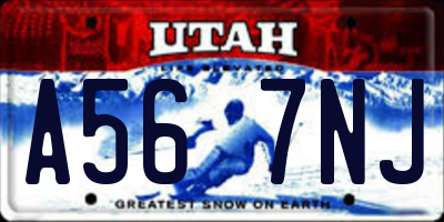 UT license plate A567NJ