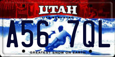 UT license plate A567QL