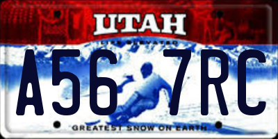 UT license plate A567RC
