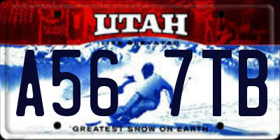 UT license plate A567TB