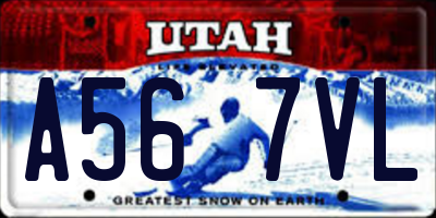 UT license plate A567VL