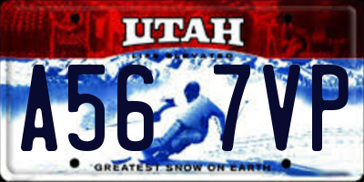 UT license plate A567VP