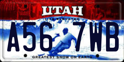 UT license plate A567WB