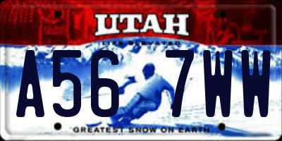 UT license plate A567WW