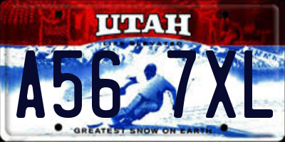 UT license plate A567XL
