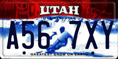 UT license plate A567XY