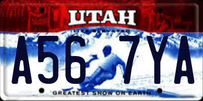 UT license plate A567YA