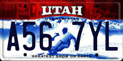 UT license plate A567YL