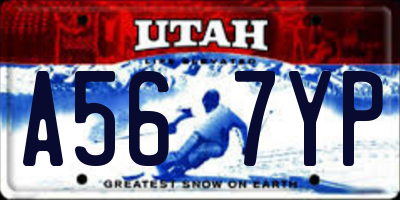 UT license plate A567YP