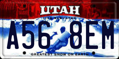UT license plate A568EM
