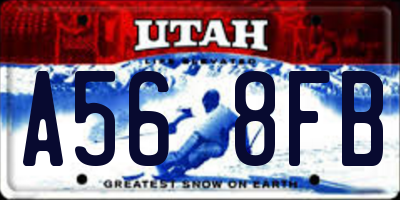 UT license plate A568FB