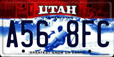 UT license plate A568FC