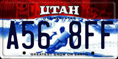 UT license plate A568FF