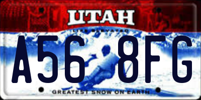 UT license plate A568FG