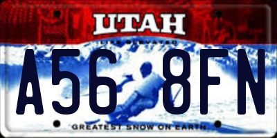 UT license plate A568FN