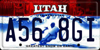 UT license plate A568GI