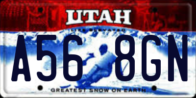 UT license plate A568GN