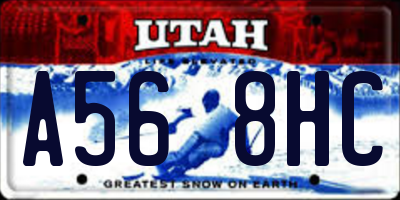 UT license plate A568HC