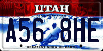 UT license plate A568HE