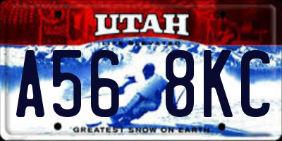 UT license plate A568KC