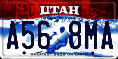 UT license plate A568MA