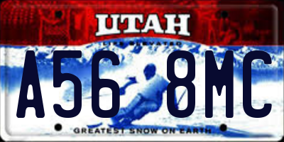 UT license plate A568MC