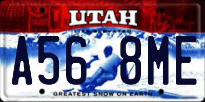UT license plate A568ME