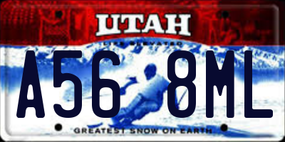 UT license plate A568ML