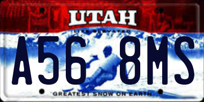 UT license plate A568MS