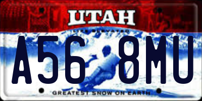 UT license plate A568MU