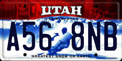 UT license plate A568NB