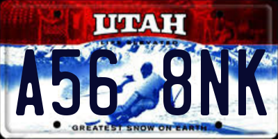 UT license plate A568NK