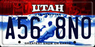UT license plate A568NO