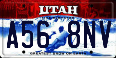UT license plate A568NV