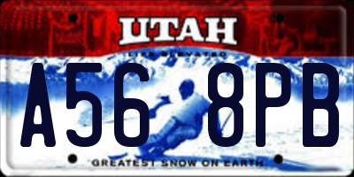UT license plate A568PB