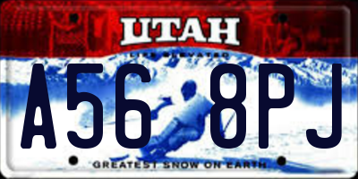 UT license plate A568PJ