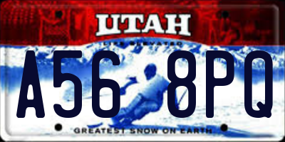 UT license plate A568PQ