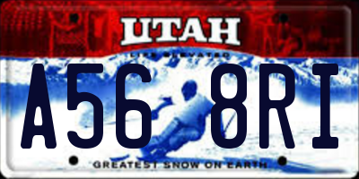 UT license plate A568RI