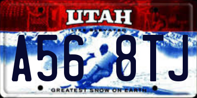 UT license plate A568TJ