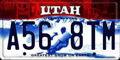 UT license plate A568TM