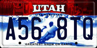 UT license plate A568TQ