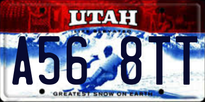 UT license plate A568TT