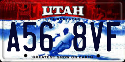 UT license plate A568VF