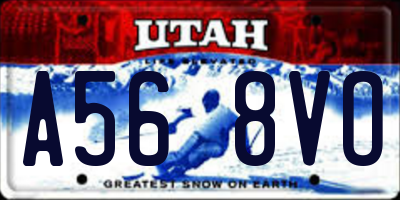 UT license plate A568VO
