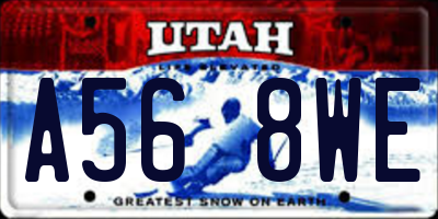 UT license plate A568WE