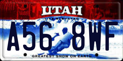 UT license plate A568WF