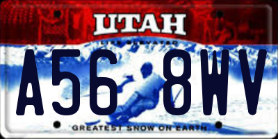 UT license plate A568WV