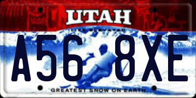 UT license plate A568XE